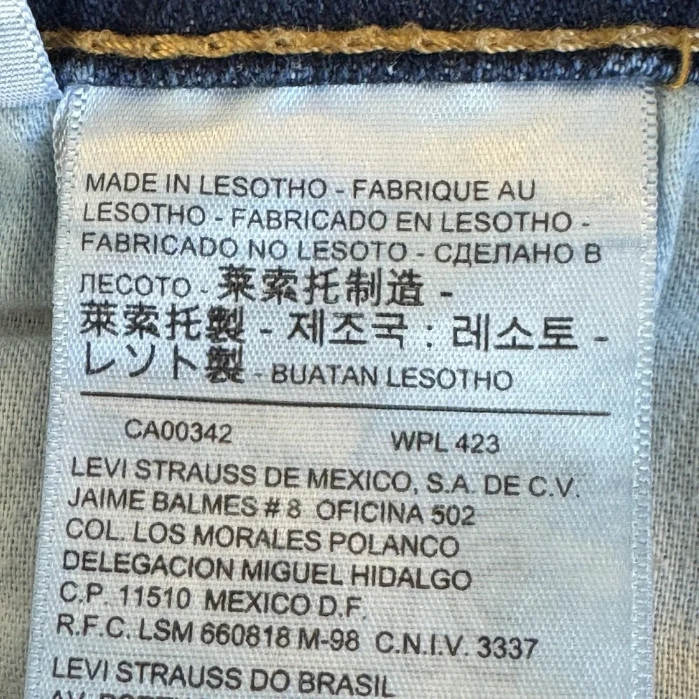 Levis 505 Jeans Mens 38x30 Blue Straight Leg Stretch Denim Medium Wash Pants - Picture 4 of 8